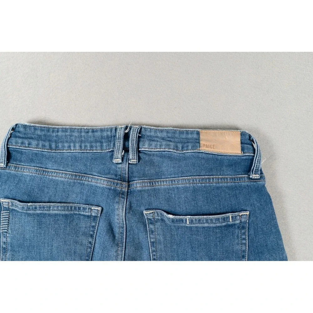 PAIGE High Rise Straight Leg Blue Denim Jeans Size 28 Medium Wash